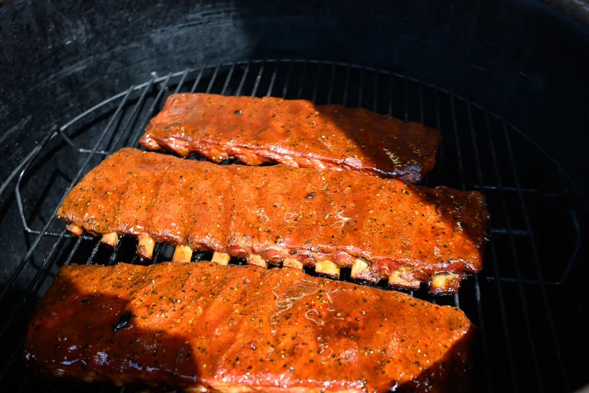 Ribs on the grill at KCBS competition