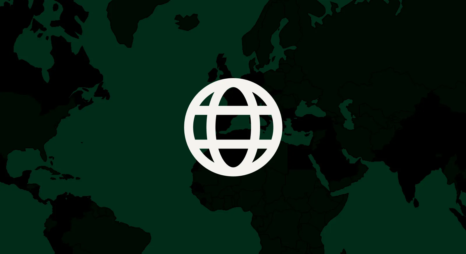 Illustrative globe icon over a world map.