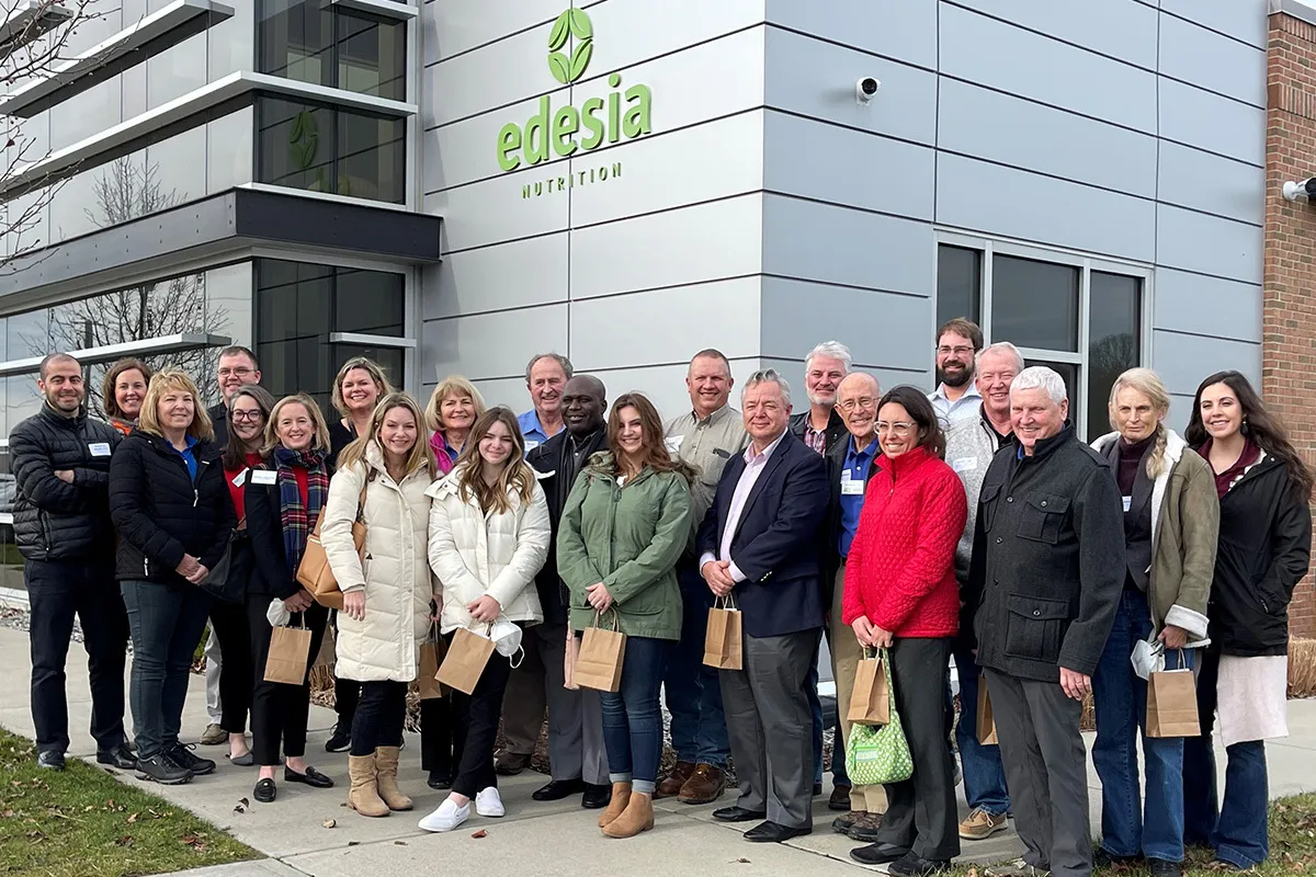 U.S. Soy farmer-leaders and soybean supply chain representatives visit Edesia Nutrition in Rhode Island.