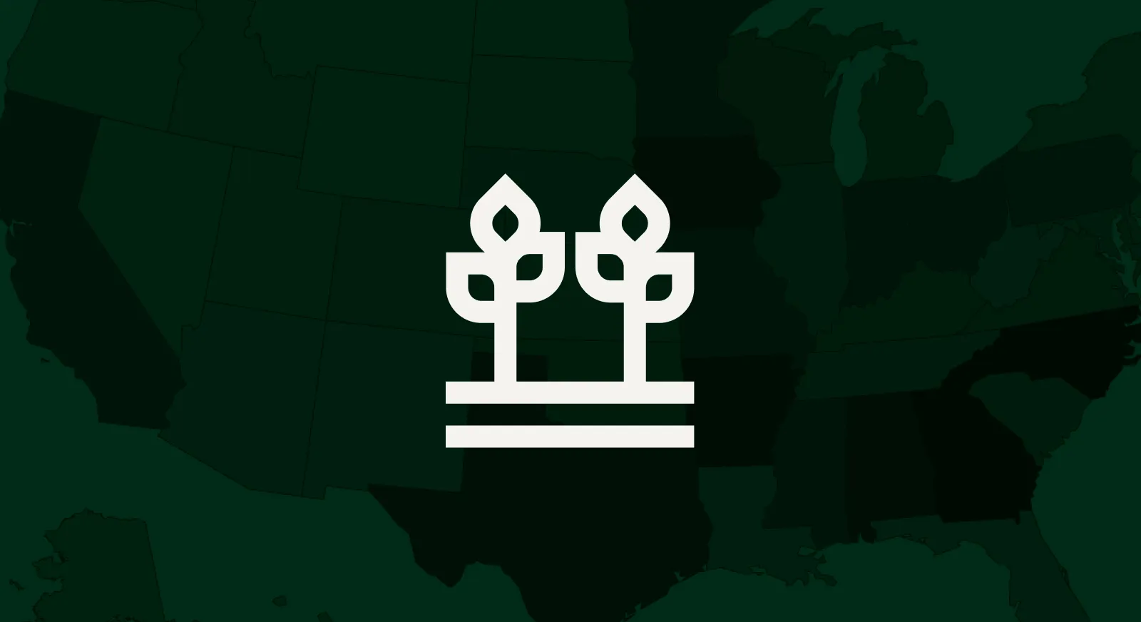 Illustrative soybean plant icon over a U.S. map.