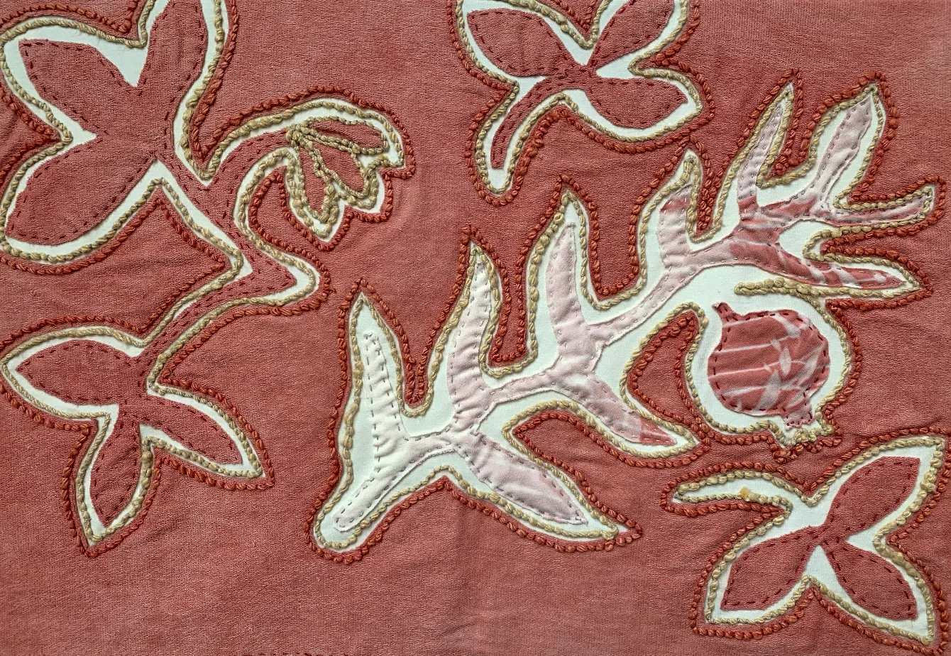 Foliage appliqué textile created by NEXTILE runner-up Anna Stuffelbeam.