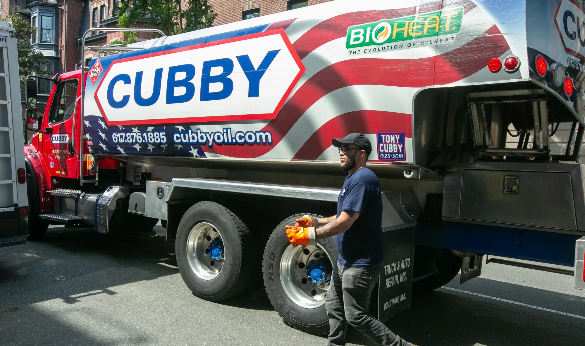 Home heating oil furnace representing Bioheat® fuel made with soybean oil.
