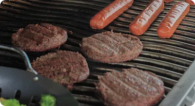 Plant-based meat alternatives made with soy protein.