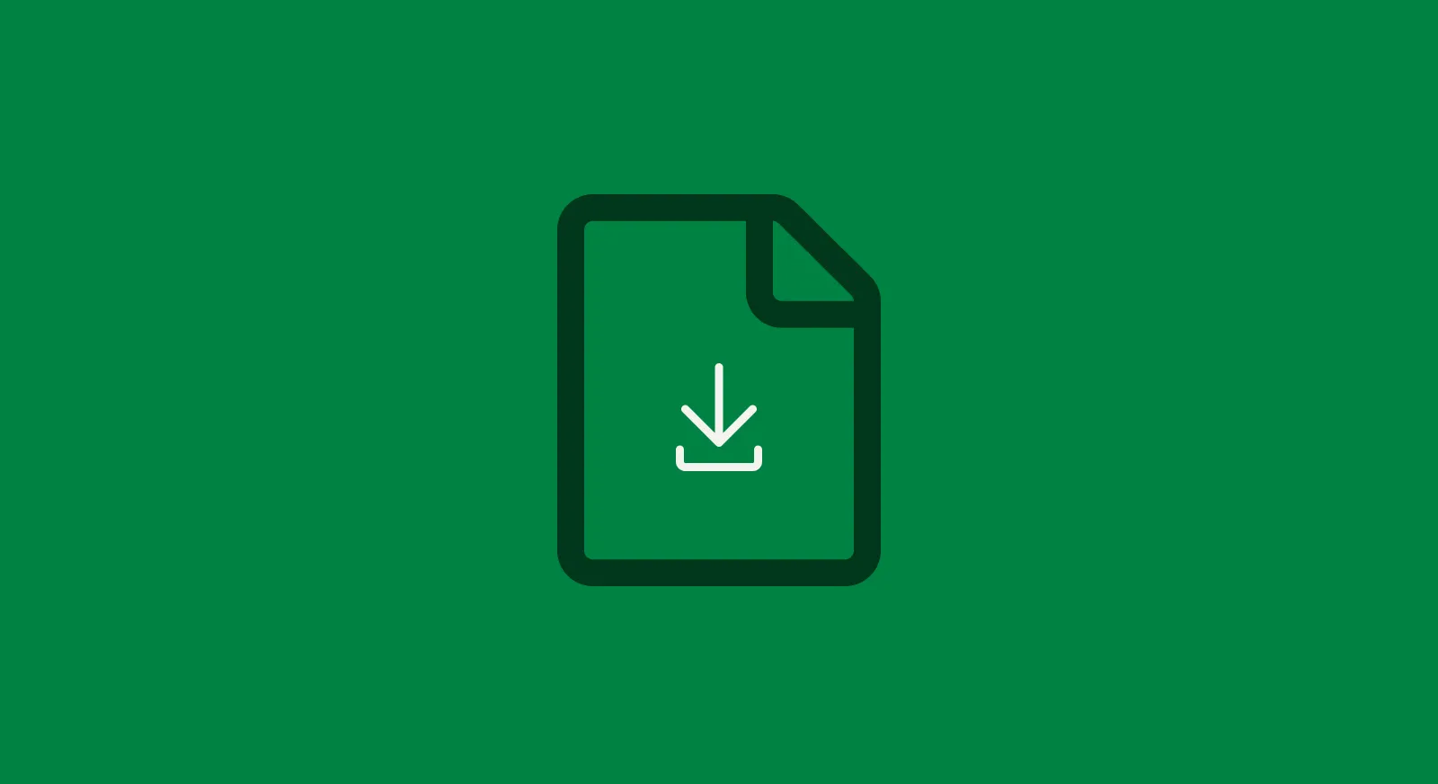 Document download icon on a green background.